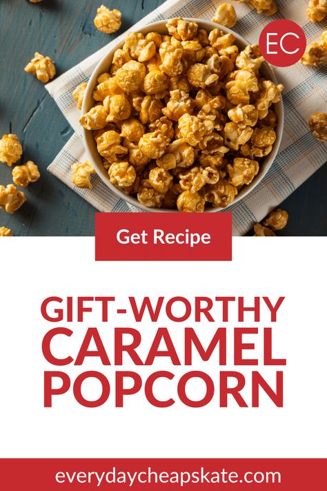 Gift-Worthy Caramel Popcorn Marshmellow Carmel Corn Recipe, Amish Caramel Popcorn, Oven Baked Caramel Popcorn, Salted Caramel Popcorn Recipe, Carmel Popcorn Stovetop, Werthers Caramel Popcorn Recipe, Carmel Corn Recipe Homemade, Candied Popcorn Recipe, Amish Caramel Corn Recipe