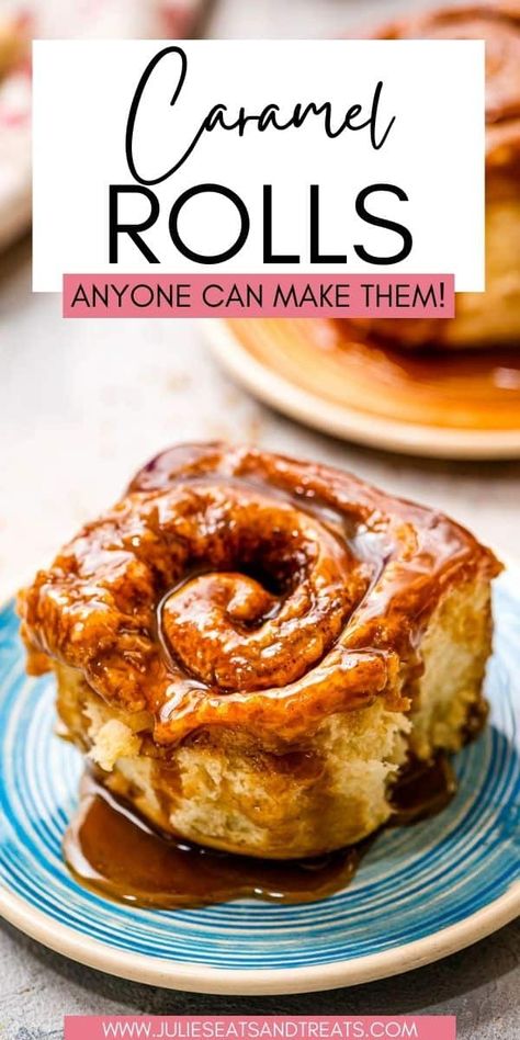 Homemade Caramel Rolls that are soft, tender and delicious. This super easy recipe means anyone can make them. Step by step directions to make delicious caramel rolls perfect for breakfast, snacks or dessert! Homemade Caramel Rolls, Caramel Rolls Recipe, Easy Homemade Caramel, Morning Recipes, Caramel Rolls, Sweet Roll Recipe, Easy Caramel, Gooey Caramel, Homemade Rolls