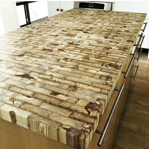 Counter top Table Palette, Island Countertop, Outdoor Kitchen Countertops, Island Countertops, Into The Wood, Diy Holz, End Grain, Into The Woods, Outdoor Kitchen Design