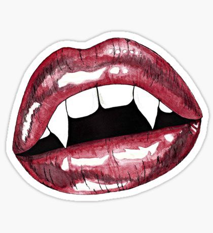 Vampire Lips Sticker Lips Sticker, Vampire Drawings, Vampire Lips, Vampire Diaries Wallpaper, Arte Van Gogh, Vampire Art, Lip Tattoos, Unique Sticker, Lip Fillers