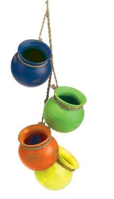 Zingz & Thingz Terracotta Hanging Planter. Colorful hanging planters to add fun and interest to a room. Ideal for rustic, country and farmhouse decor themes. #hangingplants #hangingplanter #rusticdecor #farmhouse #planters #terracottapots #funkthishouse #afflnk Terra Cotta Pots, Blue Green Orange, Decor Buy, Braided Rope, Hanging Pots, Orange And Yellow, Terracotta Pots, Ceramic Pot, Vibrant Blue