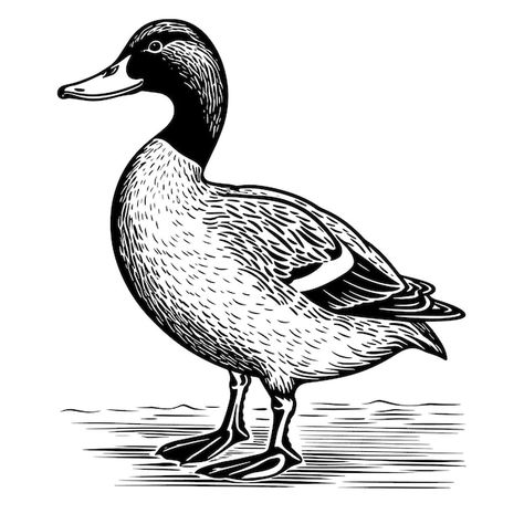 Mallard Duck Illustration, Mallard Illustration, Pyrography Animals, Duck Illustration Design, Mallard Duck Drawing, Mallard Duck Tattoo, Duck Draw, Duck Vector, Tattoo Bible