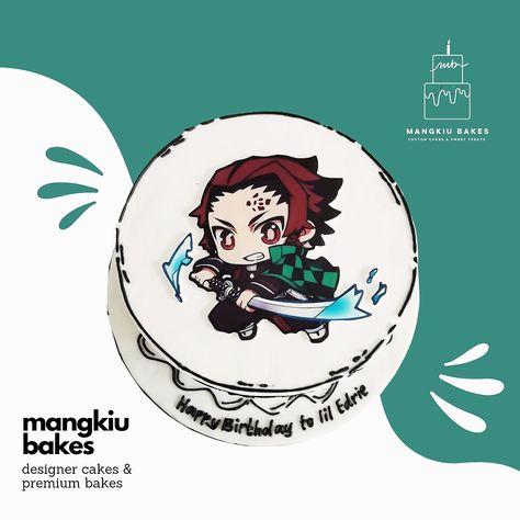 Demon Slayer Cake Design, Tanjiro Cake, Demon Slayer Cake, Aurora Cake, Demon Slayer Tanjiro, Creative Birthday Cakes, Creative Birthday, Pretty Birthday Cakes, Cute Easy Drawings