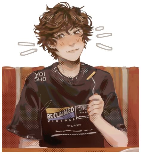 Anime Curly Hair, Brown Hair Boy, Gamer Boys, Curly Hair Drawing, Cute Date, Hair Boy, Brown Curly Hair, Cute Curly Hairstyles, Boy Drawing