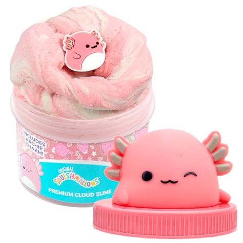 SQUISHMALLOWS Original Archie The Axolotl Premium Scented Slime, 8 oz. Smooth Slime, Cotton Candy Scented, 3 Fun Slime Add Ins, Pre-Made Slime for Kids, Great 6 Year Old Toys, Super Soft Sludge Toy Unicorn Gifts For Kids, Fun Toys For Teens, Toys For Girls Kids, Squishmallow Room, Cute Toys For Kids, Fun Slime, Cloud Slime, Slime Toy, Cool Fidget Toys