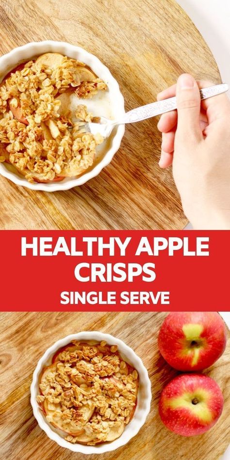 Individual Apple Crisp Recipe, Individual Apple Crisp, Quick Apple Crisp, Sugar Free Apple Crisp, Apple Recipes Easy Healthy, Apple Crisp Without Oats, Apple Crisp Recipe Healthy, Apple Crisp With Oatmeal, Apple Crisp Dessert