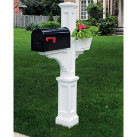 Mailbox With Flowers, Mailbox Numbers Vinyl, Mail Box Ideas, Mailbox Planter, White Mailbox, Mailbox Garden, Mailbox Makeover, Mailbox Landscaping, Diy Mailbox