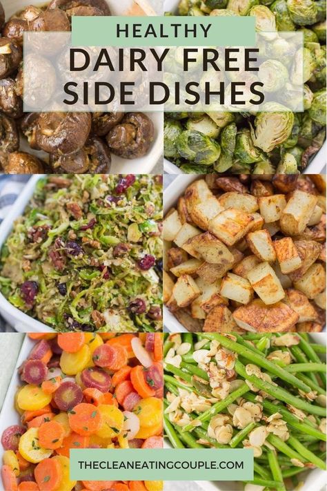 These Dairy Free Side Dishes are perfect for any meal or holiday dinner. Naturally gluten free, dairy free + full of flavor! Dairy Free Pot Luck Recipes, Veggie Side Dishes Dairy Free, Gluten Free Dairy Free Fruit Salad, Easy Dairy Free Side Dishes, Dairy Free Easter Sides, Gluten Free Dairy Free Sides Dishes, Dairy Free Dinner Sides, Thanksgiving Side Dishes Dairy Free, Dairy Free Side Dishes Christmas