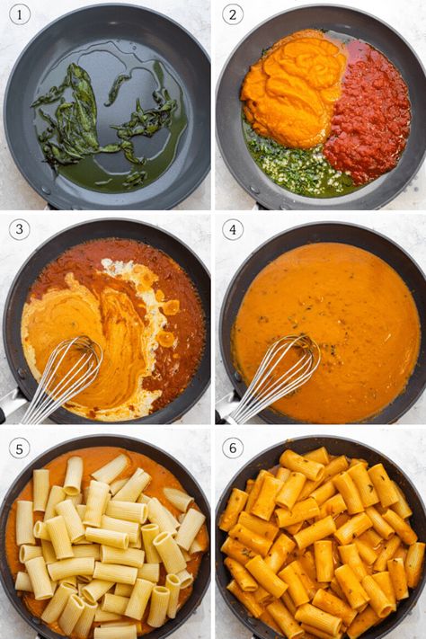 This vegan Pumpkin Pasta is a savory fall-inspired recipe made with a dairy-free sauce that is full of nutrients and vitamins with a subtle pumpkin taste. | Pumpkin Recipes | Rigatoni Pasta | Dinner Recipes | Easy Recipes #pumpkinpasta #pumpkinsauce #fallrecipes #veganpasta #dairyfreepastasauce #feelgoodfoodie Pumpkin Pasta Dairy Free, Vegan Pumpkin Sauce For Pasta, Veggie Dairy Free Recipes, Fall Meals Dairy Free, Autumn Pasta Sauce, Pumpkin Puree Recipes Vegan, Spicy Pumpkin Sauce, Tuscany Pumpkin Pasta Sauce Recipes, Vegan Pumpkin Pasta Recipes