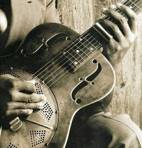 #instrumentoftheday #dobro #dobroguitar A precursor to the steel guitar, the Dobro was invented by the #dopyerabrothers in the 1920s and modeled after the Hawaiian "slack" or resonator #guitar.  #music #musiceducation #musichistory #accessharmony #discovermusic #Rhythmnnews Old Guitar, Resonator Guitar, Slide Guitar, Delta Blues, Blues Musicians, Jazz Art, Steel Guitar, Its A Mans World, Blues Guitar