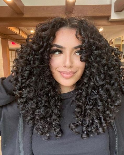 Black Curly Hair Layers, Layered Haircuts On Curly Hair, Shoulder Curly Haircuts With Layers, Curly Cut Inspiration, Curly Hair W Layers, Curly Cut Inspo Pics, Curly Haircuts Short Natural Curls, Curly Bayalage Brunette, 3 A Curls