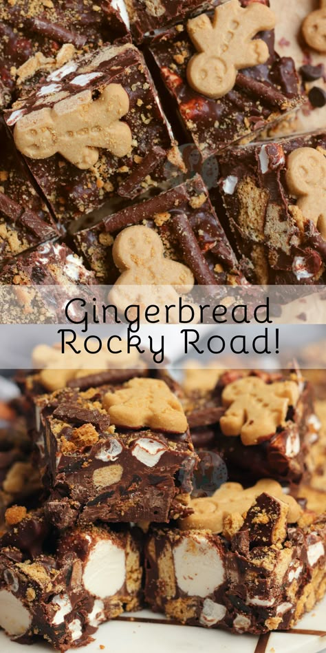 Rocky Road Bars, Rocky Road Recipe, Janes Patisserie, Christmas Sweet Treats, Xmas Treats, Tray Bake Recipes, Christmas Food Gifts, Winter Desserts, Christmas Food Desserts