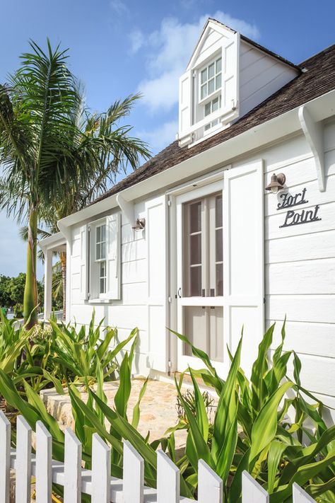 Simple Shutters, Bahamas Shutters, Bahamas House, Coastal Cottages, Beach House Tour, Bahamas Beach, Wood Panelling, Home Bunch, Harbour Island