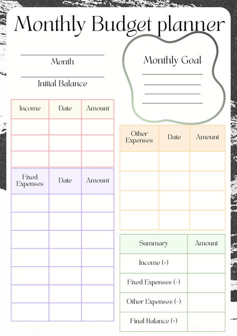 Organize your money in no time budget organization printout free template to organise budget monthly spending planner balance your money with ease printable monthlybudget Daily Expenses Template, Monthly Budget Planner Templates Free Printables, Monthly Budget Planner For Beginners, Saving Money Tips Monthly, No Spend Month Printable, Monthly Budget Printable Free Templates, Biweekly Budget Printable Free, Save Money Template, Bi Weekly Budget Printable Free