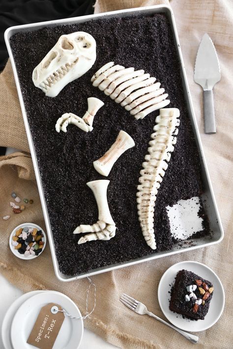 Wow! Super cool DIY ideas for creative dinosaur birthday party caks  | this one via Sprinkle Bakes Volcano Cake, Dino Cake, Chocolate Sheet Cake, Dinosaur Cake, Dino Birthday, Dinosaur Birthday Party, Triple Chocolate, Birthday Party Cake, Dinosaur Party