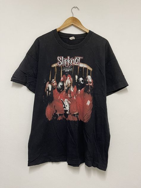 Vintage Vintage Slipknot Band “ Slipknot 1999 Roadrunner Records A1 | Grailed Vintage Band Tees Aesthetic, Slipknot Outfits, Slipknot Tshirt, Slipknot Shirt, Concert Black, Slipknot Band, Rock T Shirt, Rock T Shirts