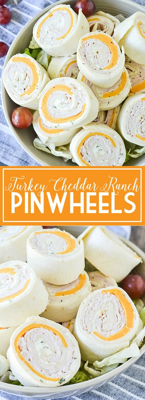 Turkey Cheddar Ranch Pinwheels | www.motherthyme.com Ranch Pinwheels, Halloween Fingerfood, Pool Snacks, Beach Snacks, Fingerfood Party, Pinwheel Recipes, Beach Meals, Macro Meals, Chicken Dish