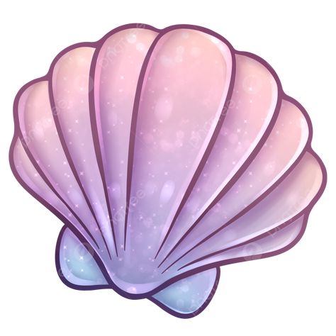 Scallops In Shell, Draw Ocean, Shell Png, Tinkerbell Invitations, Tinkerbell Party Theme, Under The Sea Clipart, Mermaid Png, Kids Cake Toppers, Mermaid Seashell