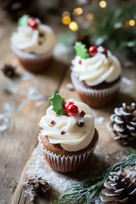 Christmas cupcake recipes for festive holiday baking. Explore a world of Christmas cupcake flavors like gingerbread, peppermint, and eggnog. Discover decorating ideas with holiday sprinkles, fondant snowflakes, and candy canes.  Red velvet and green velvet cupcakes are perfect for Christmas colors.  Try frosting techniques for Christmas trees and snowmen.  Don't forget mini Christmas pudding cupcakes! These easy holiday cupcake ideas are great for parties, gift-giving, and family gatherings.  Complete your creations with festive cupcake toppers and liners. Christmas Mini Muffins, Holiday Cupcake Ideas, Christmas Mini Cupcakes, Mini Christmas Cupcakes, Christmas Cupcake Flavors, Winter Wedding Cupcakes, Fondant Snowflakes, Christmas Cupcake Recipes, Green Velvet Cupcakes