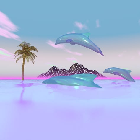 Sea Punk Vaporwave Background, Pastel Vaporwave, Aqua Aesthetic, Vaporwave Music, Sea Punk, Vaporwave Cyberpunk, Vaporwave Art, Harajuku Lovers, Arte Alien