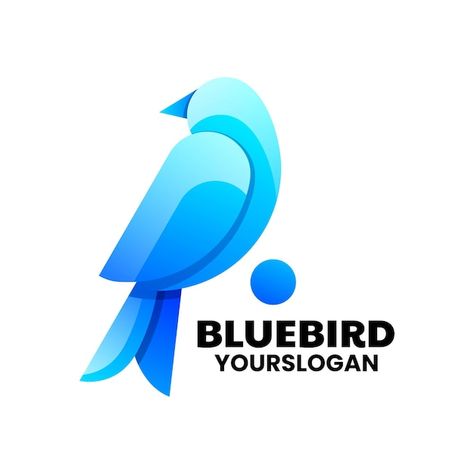 Creative blue bird colorful logo design | Premium Vector #Freepik #vector #background Holographic Blue, Colorful Logo Design, Logo Animal, Butterfly Logo, Bird Logo, Colorful Logo, Logo Redesign, Bird Logos, Green Logo