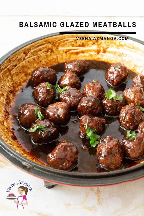 Balsamic Meatballs, Meatball Dinner, Glazed Meatballs, Fresh Bread Crumbs, Turkey Glaze, How To Cook Meatballs, Curry Recipes Indian, Homemade Meatballs, Amazing Appetizers