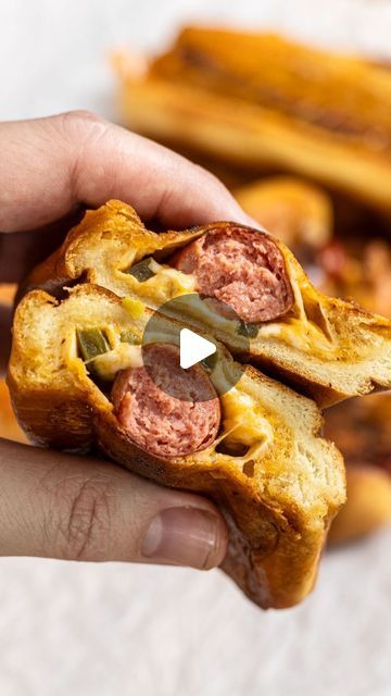 50K likes, 402 comments - chilesandsmoke on June 28, 2024: "🌭 GRILLED CHEESE HOT DOGS • Seriously, combine the bite of a savory hot dog enveloped in a golden cheese crust with insane textures and pure comfort. This recipe is a mashup of my favorite childhood summer lunches. You know, just as it hits 110°F here in Arizona. Fire these up easily on the new @webergrills Slate Griddle, which has the best temperature control and non-stick surface. Slick enough to scrape up the most perfectly, chees Grilled Cheese Hotdogs, Blackstone Ideas, Grilled Cheese Hot Dog, Cheese Hot Dogs, Foccacia Recipe, Blackstone Cooking, Childhood Summer, Summer Lunches, Bbq Tips