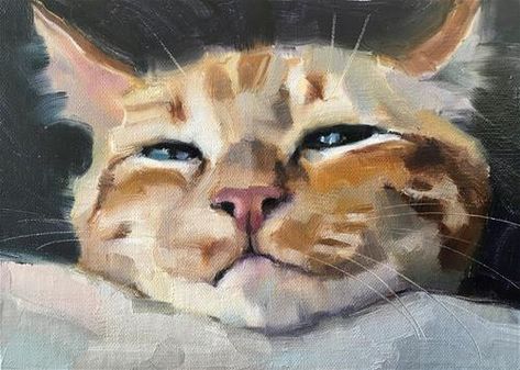 Katya Minkina, Cat Portrait Painting, Painting Cat, Animal Portraits Art, Tabby Kitten, Cat Artwork, Watercolor Cat, Arte Sketchbook, Art Et Illustration