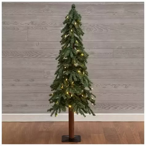 Narrow Alpine Pre-Lit Christmas Tree - 4 ft | Hobby Lobby | 5172341 Alpine Christmas Tree, 6ft Christmas Tree, Slim Christmas Tree, Pencil Trees, Small Christmas Tree, Pre Lit Christmas Tree, Artificial Christmas Trees, Christmas Rock, Faux Tree