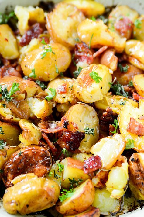 Herby Potatoes, Bavarian Potato Salad, Bacon Ranch Potato Salad, Delicious Healthy Salads, Greek Lemon Potatoes, Homemade Potato Salads, Potatoes Crispy, Roasted Potato Salads, Red Potato Recipes