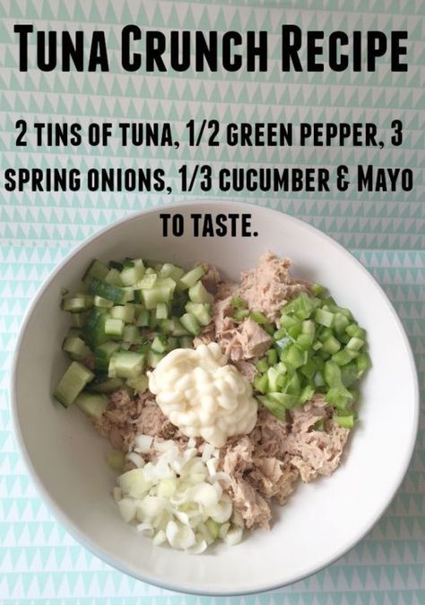 Tuna Crunch Recipe - a great sandwich filler or jacket potato topper! Easy Wraps, Tuna Sandwich Recipes, Shrimp Patties, Food Prepping, Sandwich Fillers, Crunch Recipe, Cheap Recipes, Jacket Potato, Resep Diet