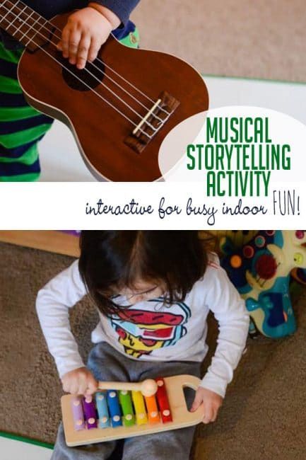 Add this brilliant musical activity to your kid's favorite story. It keeps your toddlers and preschoolers busy while helping with fine and gross motor skills. #howweelearn #grossmotor #creativeplay # music #activeplay #preschooleractivities #toddleractivities Musical Storytelling, Instruments Diy, Homeschool Coop, Story Telling Activities, Trees For Kids, Gross Motor Activities, Man Games, Outdoor Activities For Kids, Active Kids