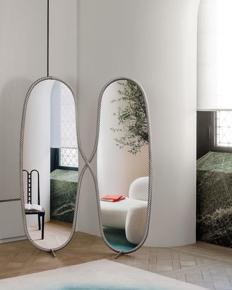 Siamese mirrors ! #designbymathieulehanneur #mirror #collection Crafted by @atelierssaintjacques Saint Saens, Mathieu Lehanneur, Stand Mirror, Mirror Decor Living Room, Sabi Style, House Deco, Media Unit, Design Accessories, Exclusive Furniture