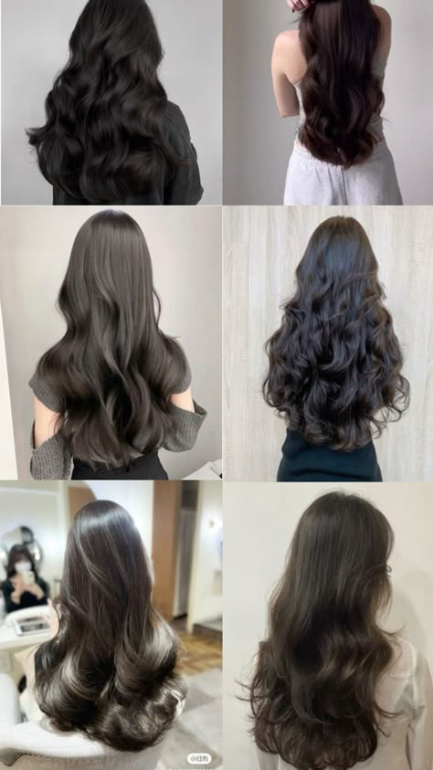 Simple Haircuts, Pretty Hairstyles For School, Kpop Short Hair, Silky Black Hair, Long Hair Perm, Hair Style Korea, Brown Hair Inspo, Layered Haircuts For Medium Hair, Asian Short Hair