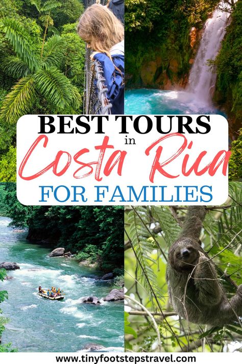 A guide of the best tours in Costa Rica for families. Here you will find different types of tours throughout the country that are engaging, fun, and allow children so that everyone can have a blast. Costa Rica Pacific Coast, Liberia Costa Rica, Costa Rica With Kids, San Jose Airport, Manuel Antonio National Park, Sky Walk, Family Tour, Natural Swimming Pool, Farm Tour