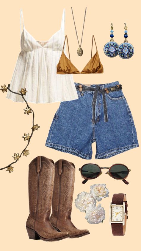 Vaquera Fits, Shuffles Summer, Fest Outfits, Estilo Hippie, Swaggy Outfits, Mode Vintage, Looks Style, Mode Inspiration, Lookbook Outfits