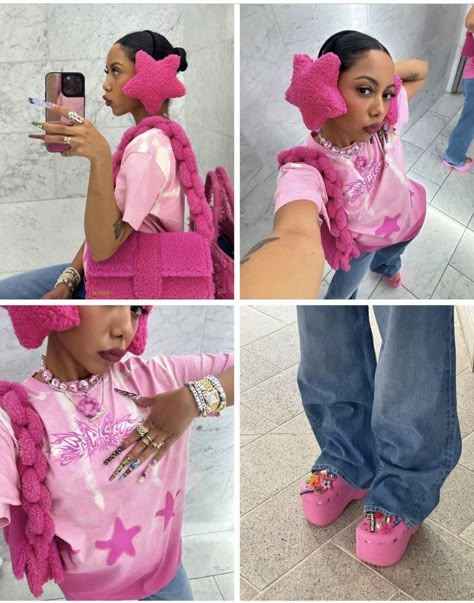 Raven Baxter Inspired Outfits, Colorful Baddie Outfits, Ear Muffins, Star Earmuffs, Accessories Y2k, Barbie Core, Fashion Fails, Y2k Accessories, Design Fails