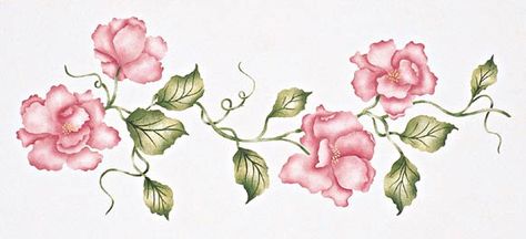 Floral and Border Stencils: Roses, Lattice, Lace Rose Vines Drawing, Roses And Vines Drawing, Rose And Vines Drawing, Flower Vines Painting, Roses Vines Drawing, Vine And Flower Painting, Rose Vine Tattoos, Vine Drawing, Vine Border