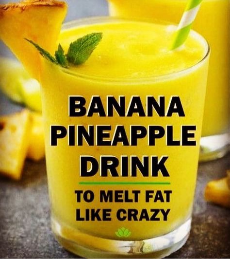 Banana🍌& Pineapple 🍍 Drink - Conveganence Pineapple Drink, Banana Drinks, Pineapple Drinks, Smoothie Challenge, Fat Burning Smoothies, Milk Shakes, Diet Challenge, Healthy Drinks Recipes, Healthy Smoothie