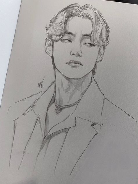 Taehyung's Art, Taehyung Fanart, Kpop Drawings, Arte Inspo, Fan Art Drawing, Pencil Art Drawings, Art Drawings Sketches Creative, Bts Drawings, Dessin Adorable