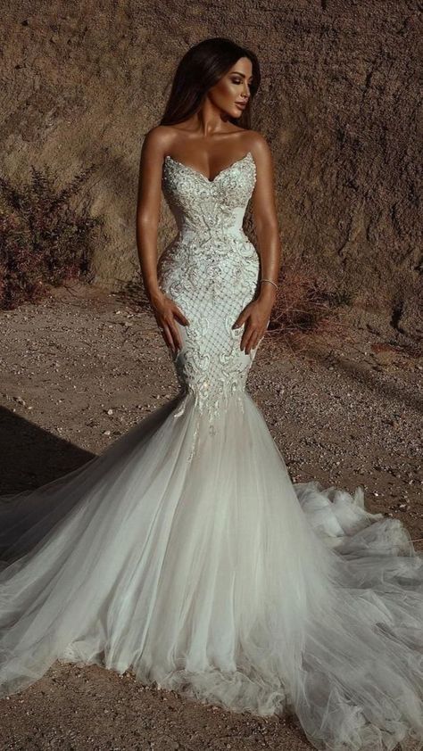 Strapless Wedding gown | Wedding dresses mermaid sweetheart, Mermaid wedding dress, Dream wedding ideas dresses Simple Satin Dress, Strapless Wedding Dress Mermaid, Mermaid Wedding Gown, Modern Bridal Gowns, Wedding Dresses Mermaid Sweetheart, Strapless Wedding Gown, Wedding Dresses Mermaid, Mermaid Sweetheart, Quince Dresses Pink