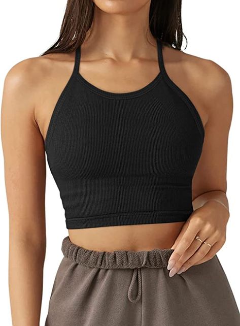 Sports Bras Outfits, Racer Back Tank Tops, White Workout Top, Women Crop Tops, Sports Crop Tops, Bra For Women, Womens Camisoles, Best Tank Tops, Womens Sports