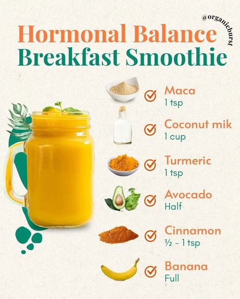 Balance Breakfast, Hormone Balancing Smoothie, Hormone Balancing Recipes, Hormone Nutrition, Hormone Balancing Diet, Foods To Balance Hormones, Balance Energy, Healthy Hormones, Balanced Breakfast