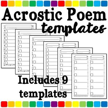 Are your students learning about Acrostic Poems? This no-prep pack can help! Includes 9 different Acrostic Poem templates to help inspire young writers. Each template is left blank for students to choose their own words. There are 10 letter, 8 letter, 6 letter, and 4 letter Acrostic Poem Template, Acrostic Poems, Poem Template, Acrostic Poem, Language Arts Lessons, The Wire, Poetry Books, Learning Resources, Teaching Math