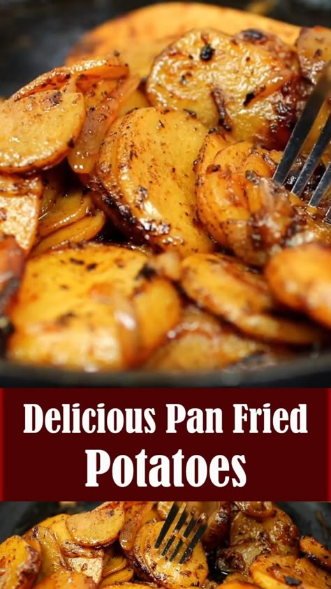 When we’re in need of an easy addition to breakfast, a simple weeknight dinner side dish, or even a no-fuss snack, these Delicious Pan Fried Potatoes are always the answer. Potatoes On The Stove Top, Fry Pan Meals, Pan Fried Potatoes Recipe, How To Fry Potatoes In A Pan, Easy Pan Fried Potatoes, Fry Potatoes On Stove, Fried Potatoes Skillet, Fried Breakfast Potatoes Skillet, Sliced Fried Potatoes