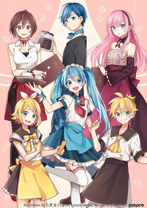 Vocaloid cafe Kaai Yuki, Kagamine Rin And Len, Shojo Anime, Miku Hatsune Vocaloid, Rin Y Len, Rin And Len, Megurine Luka, Vocaloid Characters, Miku Vocaloid