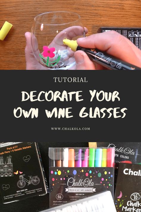 Decorate wine glasses with chalk markers!  Check out this easy tutorial!  #diy #wine Decorate Wine Glasses, Girls Night Crafts, Marketing Website Design, Wine Glass Decor, Decorated Wine Glasses, Girls Night Party, Wine Tasting Party, Chalk Pens, Northern Colorado