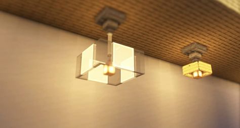 Ceiling Light Minecraft, Light Ideas Minecraft, Minecraft Ceiling, Minecraft Lighting Ideas, Minecraft Furniture Ideas, Minecraft Light, Houses Minecraft, Minecraft Decoration, Rumah Minecraft Sederhana