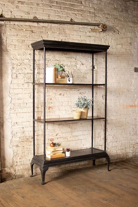 Shelving – Page 3 – Kennedy Sue Gift & Home Metal Shelving, Metal Shelving Units, Renovation Inspiration, Etagere Bookcase, Repurposed Items, Simplistic Design, Antique Farmhouse, Shelf Styling, Metal Shelves