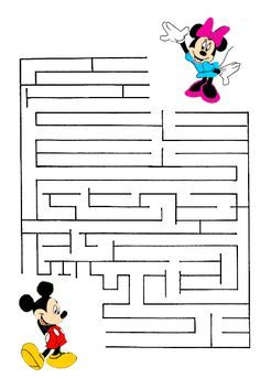 Printable Mazes - Mickey's Corner at Disney's World of Wonders Mickey Mouse Preschool, Disney Camp, Disney Journal, Mazes For Kids Printable, School All About Me, Disney Camping, Winding Yarn, Maze Print, Printable Mazes